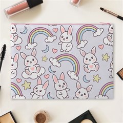 Seamless Pattern With Cute Rabbit Character Cosmetic Bag (XL) from ArtsNow.com Back