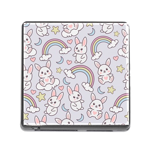 Seamless Pattern With Cute Rabbit Character Memory Card Reader (Square 5 Slot) from ArtsNow.com Front
