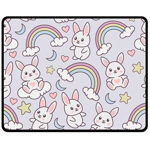 Seamless Pattern With Cute Rabbit Character Fleece Blanket (Medium) from ArtsNow.com 60 x50  Blanket Front