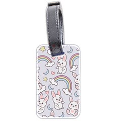 Seamless Pattern With Cute Rabbit Character Luggage Tag (two sides) from ArtsNow.com Back
