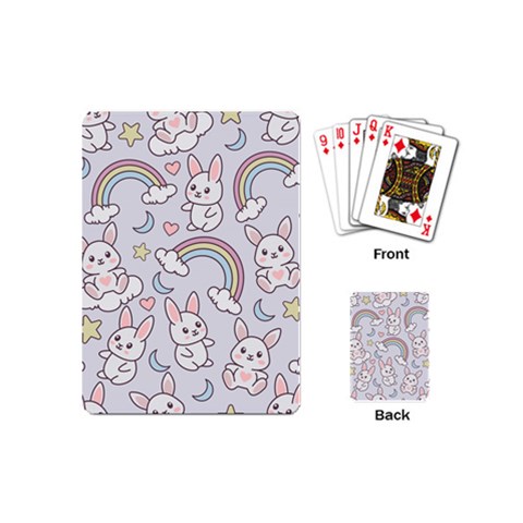 Seamless Pattern With Cute Rabbit Character Playing Cards Single Design (Mini) from ArtsNow.com Back