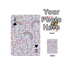Seamless Pattern With Cute Rabbit Character Playing Cards 54 Designs (Mini) from ArtsNow.com Front - Spade2