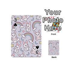 Seamless Pattern With Cute Rabbit Character Playing Cards 54 Designs (Mini) from ArtsNow.com Front - Spade3