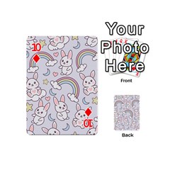 Seamless Pattern With Cute Rabbit Character Playing Cards 54 Designs (Mini) from ArtsNow.com Front - Diamond10