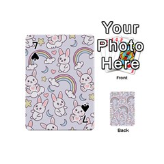 Seamless Pattern With Cute Rabbit Character Playing Cards 54 Designs (Mini) from ArtsNow.com Front - Spade7