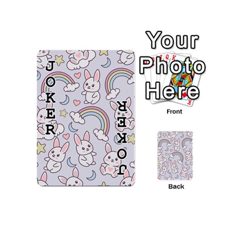 Seamless Pattern With Cute Rabbit Character Playing Cards 54 Designs (Mini) from ArtsNow.com Front - Joker1