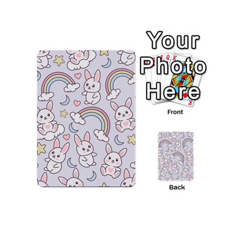 Seamless Pattern With Cute Rabbit Character Playing Cards 54 Designs (Mini) from ArtsNow.com Back