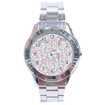 Seamless Pattern With Cute Rabbit Character Stainless Steel Analogue Watch