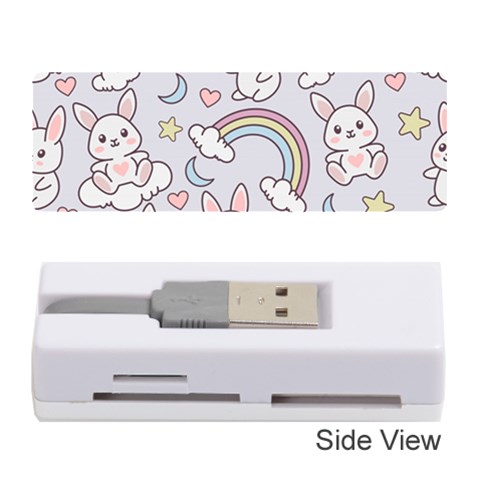Seamless Pattern With Cute Rabbit Character Memory Card Reader (Stick) from ArtsNow.com Front