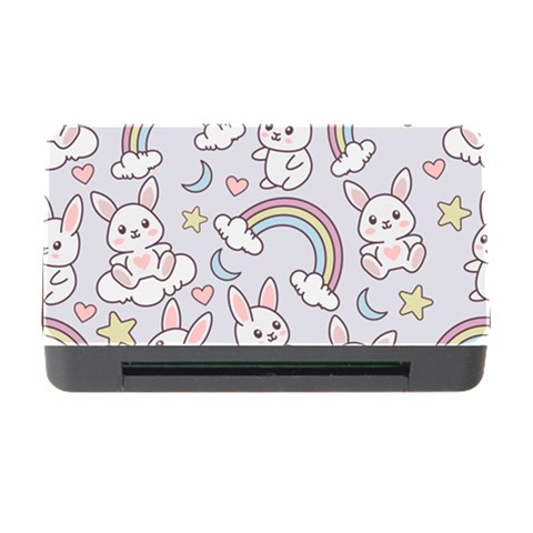 Seamless Pattern With Cute Rabbit Character Memory Card Reader with CF from ArtsNow.com Front