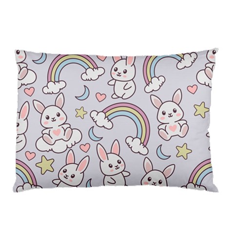 Seamless Pattern With Cute Rabbit Character Pillow Case (Two Sides) from ArtsNow.com Front