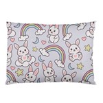 Seamless Pattern With Cute Rabbit Character Pillow Case (Two Sides)
