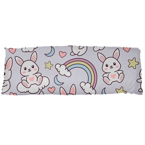 Seamless Pattern With Cute Rabbit Character Body Pillow Case Dakimakura (Two Sides) from ArtsNow.com Front