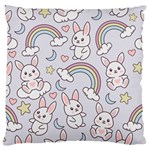 Seamless Pattern With Cute Rabbit Character Large Cushion Case (One Side)