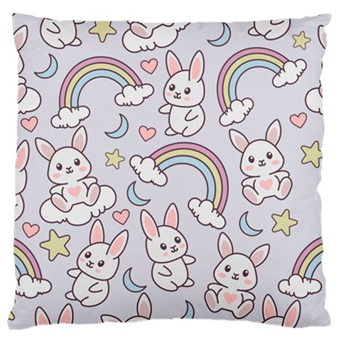 Seamless Pattern With Cute Rabbit Character Large Cushion Case (Two Sides) from ArtsNow.com Front