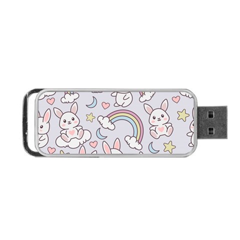 Seamless Pattern With Cute Rabbit Character Portable USB Flash (Two Sides) from ArtsNow.com Front