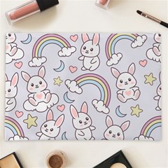 Seamless Pattern With Cute Rabbit Character Cosmetic Bag (XXL) from ArtsNow.com Back