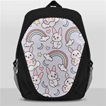Seamless Pattern With Cute Rabbit Character Backpack Bag