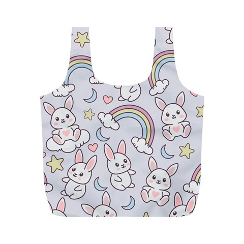 Seamless Pattern With Cute Rabbit Character Full Print Recycle Bag (M) from ArtsNow.com Front