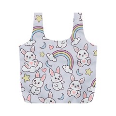 Seamless Pattern With Cute Rabbit Character Full Print Recycle Bag (M) from ArtsNow.com Front