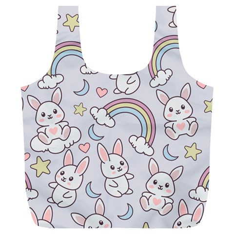Seamless Pattern With Cute Rabbit Character Full Print Recycle Bag (XL) from ArtsNow.com Back