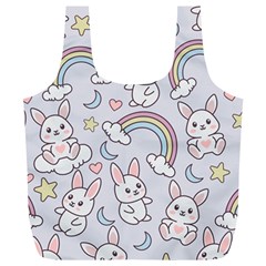 Seamless Pattern With Cute Rabbit Character Full Print Recycle Bag (XL) from ArtsNow.com Back