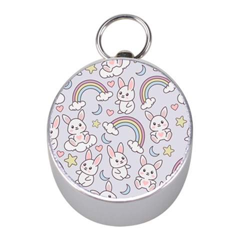 Seamless Pattern With Cute Rabbit Character Mini Silver Compasses from ArtsNow.com Front