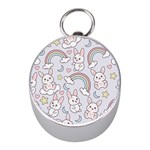 Seamless Pattern With Cute Rabbit Character Mini Silver Compasses