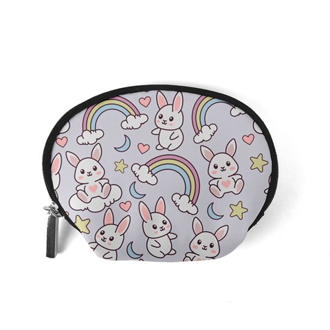 Seamless Pattern With Cute Rabbit Character Accessory Pouch (Small) from ArtsNow.com Back