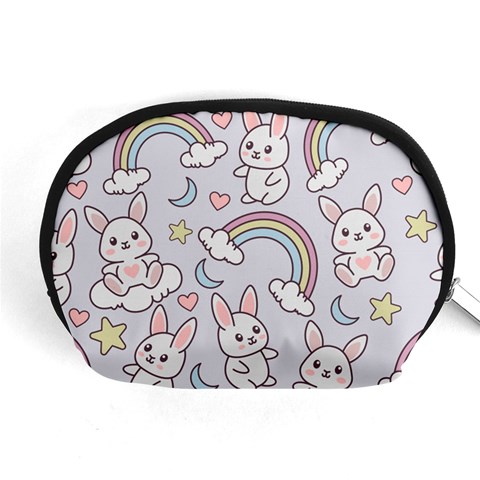 Seamless Pattern With Cute Rabbit Character Accessory Pouch (Medium) from ArtsNow.com Front