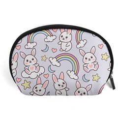 Seamless Pattern With Cute Rabbit Character Accessory Pouch (Large) from ArtsNow.com Front