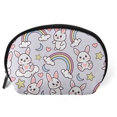 Seamless Pattern With Cute Rabbit Character Accessory Pouch (Large) from ArtsNow.com Back