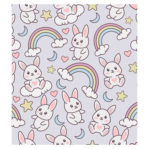 Seamless Pattern With Cute Rabbit Character Drawstring Pouch (Medium) from ArtsNow.com Front