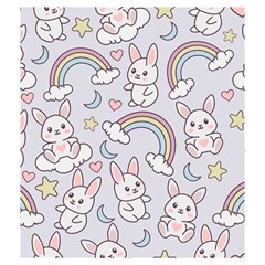 Seamless Pattern With Cute Rabbit Character Drawstring Pouch (Medium) from ArtsNow.com Back