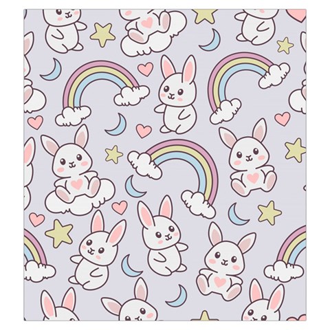 Seamless Pattern With Cute Rabbit Character Drawstring Pouch (Large) from ArtsNow.com Front