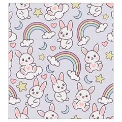Seamless Pattern With Cute Rabbit Character Drawstring Pouch (Large) from ArtsNow.com Back