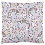 Seamless Pattern With Cute Rabbit Character Standard Premium Plush Fleece Cushion Case (Two Sides)