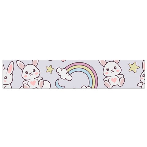 Seamless Pattern With Cute Rabbit Character Small Premium Plush Fleece Scarf from ArtsNow.com Front