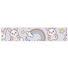 Seamless Pattern With Cute Rabbit Character Small Premium Plush Fleece Scarf from ArtsNow.com Back