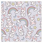 Seamless Pattern With Cute Rabbit Character Square Satin Scarf (36  x 36 )