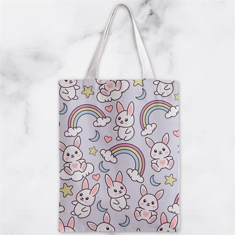 Seamless Pattern With Cute Rabbit Character Zipper Classic Tote Bag from ArtsNow.com Front