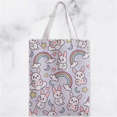 Seamless Pattern With Cute Rabbit Character Zipper Classic Tote Bag from ArtsNow.com Back