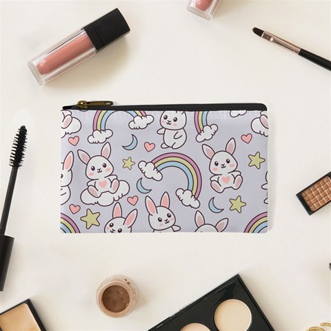 Seamless Pattern With Cute Rabbit Character Cosmetic Bag (XS) from ArtsNow.com Front
