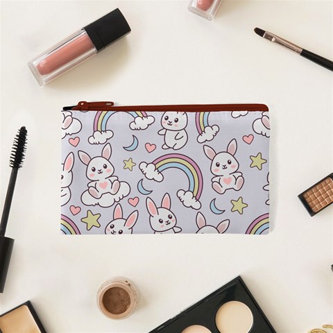 Seamless Pattern With Cute Rabbit Character Cosmetic Bag (XS) from ArtsNow.com Front