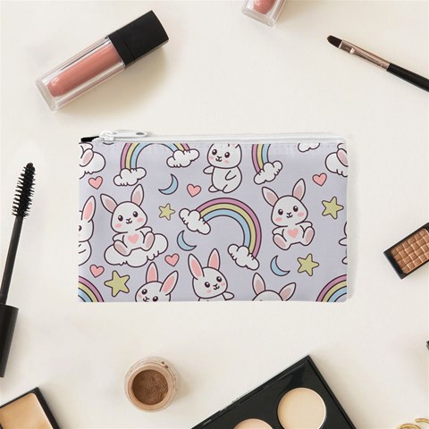 Seamless Pattern With Cute Rabbit Character Cosmetic Bag (XS) from ArtsNow.com Front