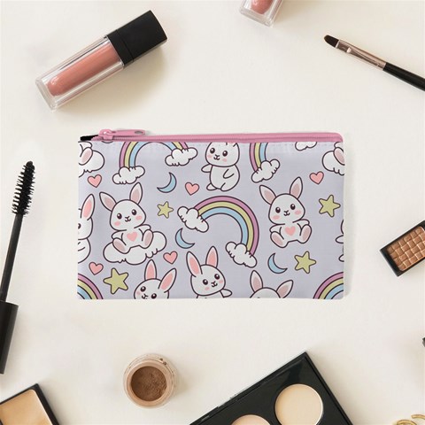 Seamless Pattern With Cute Rabbit Character Cosmetic Bag (XS) from ArtsNow.com Front