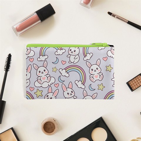 Seamless Pattern With Cute Rabbit Character Cosmetic Bag (XS) from ArtsNow.com Back