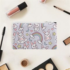 Seamless Pattern With Cute Rabbit Character Cosmetic Bag (XS) from ArtsNow.com Back