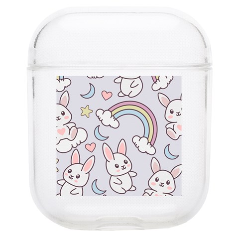 Seamless Pattern With Cute Rabbit Character Soft TPU AirPods 1/2 Case from ArtsNow.com Front