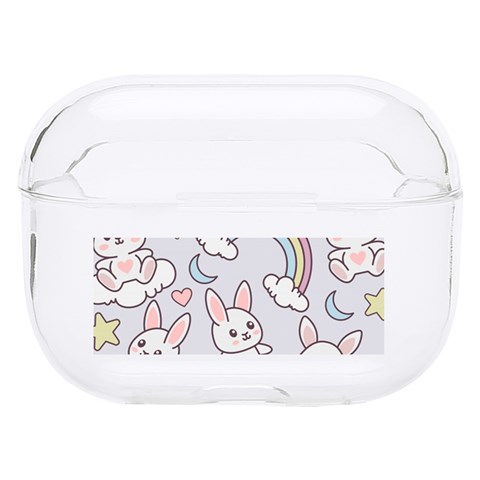 Seamless Pattern With Cute Rabbit Character Hard PC AirPods Pro Case from ArtsNow.com Front